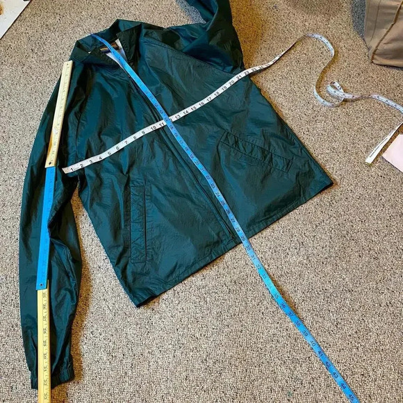 Y2K Forrester’s 100% Nylon Wind Breakers Rain Jacket Unisex Adult M Pocket Green - Picture 3 of 5